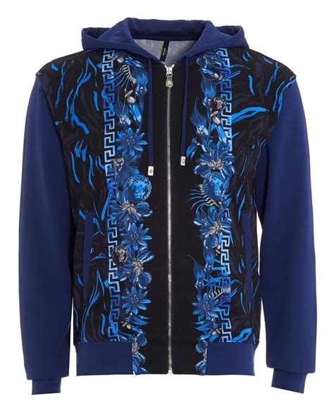 versace jeans floral hoodie black|Versace hoodie price.